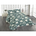thumbnail image 1 of Ambesonne Chrysanthemum Quilted Coverlet 2 Pcs, Jungle Dreamy Leaves, Twin Size, Cream Laurel Green, 1 of 4