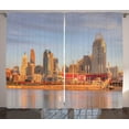 thumbnail image 1 of Ambesonne Cincinnati Curtains 2 Panel Set, Buildings near Stadium, 108" x 84", Multicolor, 1 of 3
