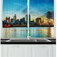 thumbnail image 1 of Ambesonne Cincinnati Kitchen Curtains, Overview Early Morning, 55"x39", Multicolor, 1 of 2