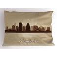 thumbnail image 1 of Ambesonne Cincinnati Pillow Sham, Modern Dusky Vintage, 26" X 20", Dark Eggshell Seal Brown, 1 of 2