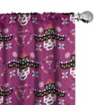 thumbnail image 1 of Ambesonne Cinco de Mayo 4-Panel Curtains, Sugar Skull Sombrero, 56"x95", Dark Magenta Multicolor, 1 of 4