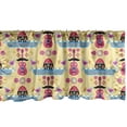 thumbnail image 1 of Ambesonne Cinco de Mayo Window Valance, Funny Face, 54" X 18", Pastel Yellow Multicolor, 1 of 3