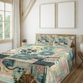 thumbnail image 1 of Ambesonne Cinema Lover Fitted & Top Sheet Set with Shams, Movie Themed Modern, Almond Green Blush Peach, 1 of 1