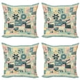 thumbnail image 1 of Ambesonne Cinema Lover Throw Pillow Cover 4 Pack, Movie Themed Modern, 24", Almond Green Blush Peach, 1 of 7