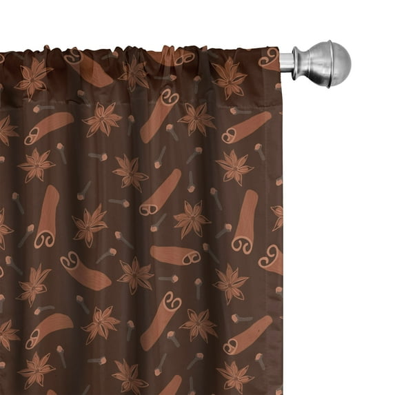 Ambesonne Cinnamon Color Curtains, Spices Rustic Autumn, Pair of 28"x95", Seal Brown Pale Rust
