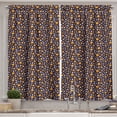 thumbnail image 1 of Ambesonne Cinnamon Color Kitchen Curtains, Autumn Cartoon Leaf, 55"x24", Indigo Marigold and Caramel, 1 of 3