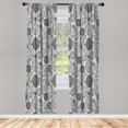 thumbnail image 1 of Ambesonne Circle Curtains, Lines Abstract Motifs Print, Pair of 28"x84", Pale Grey, 1 of 2
