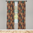 thumbnail image 1 of Ambesonne Circle Curtains, Vintage Rounds Geometric Art, Pair of 28"x63", Pale Orange, 1 of 2