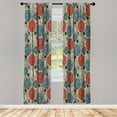 thumbnail image 1 of Ambesonne Circle Curtains, Vintage Rounds Geometric Art, Pair of 28"x84", Salmon Dusk, 1 of 2