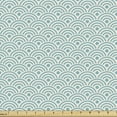 thumbnail image 1 of Ambesonne Circle Fabric by the Yard Upholstery, Eastern Ocean Inspired, 1 Yard, Sky Blue White, 1 of 4