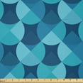 thumbnail image 1 of Ambesonne Circle Pattern Fabric by the Yard Microfiber, Round with Details, 1 Yard, Sea Blue Seafoam, 1 of 1