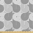 thumbnail image 1 of Ambesonne Circle Pattern Fabric by the Yard Upholstery, Futuristic Rounds, 1 Yard, Pale Taupe Grey, 1 of 5
