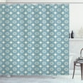 thumbnail image 1 of Ambesonne Circle Pattern Shower Curtain, Wavy Strokes Ethnic, 69"Wx84"L, Petrol Blue Cream, 1 of 3