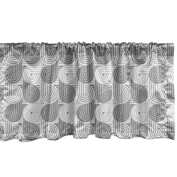 Ambesonne Circle Pattern Window Valance, Futuristic Rounds, 42" x 12", Pale Taupe Grey