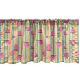 thumbnail image 1 of Ambesonne Circle Pattern Window Valance, Geometric Art Design with Contemporary Rounds and Vertical Lines, Curtain Valance for Kitchen Bedroom Decor with Rod Pocket, 54" X 12", Peach Pink and Seafoam, 1 of 3