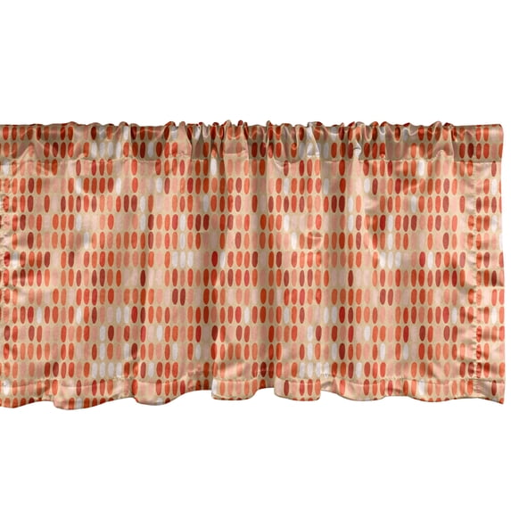 Ambesonne Circle Pattern Window Valance, Shades of Tangerine, 54" X 18", Multicolor