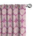thumbnail image 1 of Ambesonne Circles Window Curtains, Doodle Circle and Spots, Each 28" W x 63" L, Magenta and Cream, 1 of 5
