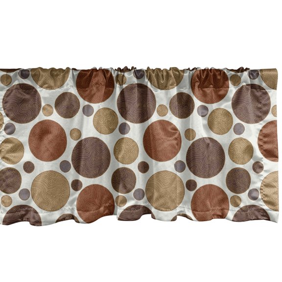 Ambesonne Circles Window Valance, Circles with Curvy Line, 42" x 12", Multicolor