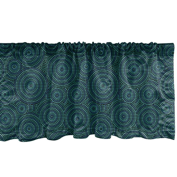 Ambesonne Circles Window Valance, Funky Round, 42" x 18", Violet Blue Seafoam