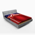 thumbnail image 1 of Ambesonne Circus Fitted Sheet, Canvas Circus Tent Art, Queen Size, Blue Vermilion, 1 of 2