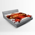 thumbnail image 1 of Ambesonne Circus Fitted Sheet, Carnival Sign Nightlife, Full Size, Yellow White Red, 1 of 3