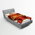 thumbnail image 1 of Ambesonne Circus Fitted Sheet, Carnival Sign Nightlife, Twin Size, Yellow White Red, 1 of 3
