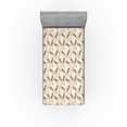 thumbnail image 1 of Ambesonne Circus Fitted Sheet, Monkeys Ride Bicycle Print, Twin Size, Pale Camel Charcoal Grey, 1 of 5