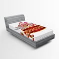 thumbnail image 1 of Ambesonne Circus Fitted Sheet, Nostalgic Circus Tent Art, Twin Size, Red White, 1 of 3