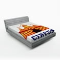 thumbnail image 1 of Ambesonne Circus Fitted Sheet, Old Fashioned Retro Tent, Full Size, Red Yellow White, 1 of 2