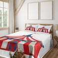 thumbnail image 1 of Ambesonne Circus Fitted & Top Sheet Set with Shams, Stars Striped Circus Art, Vermilion Blue, 1 of 4