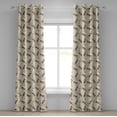 thumbnail image 1 of Ambesonne Circus Grommet Curtain, Monkeys Ride Bicycle Print, 50"x84", Pale Camel Charcoal Grey, 1 of 5