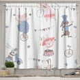 thumbnail image 1 of Ambesonne Circus Kitchen Curtains, Comic Animal Performance, 55"x39", Multicolor, 1 of 3
