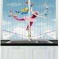thumbnail image 1 of Ambesonne Circus Kitchen Curtains, Juggler Woman Trapeze, 55"x39", Multicolor, 1 of 2