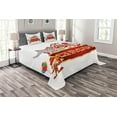 thumbnail image 1 of Ambesonne Circus Quilted Bedspread Set 3 Pcs, Nostalgic Circus Tent Art, King Size, Red White, 1 of 3