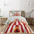 thumbnail image 1 of Ambesonne Circus Quilted Coverlet 2 Pcs, Circus Cloudy Sun Sky, Twin Size, Blue White Red, 1 of 4