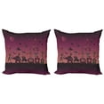 thumbnail image 1 of Ambesonne Circus Throw Pillow Cover 2 Pack, Circus Crowd Travelling, 18", Multicolor, 1 of 5