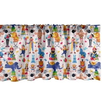 Ambesonne Circus Window Valance, Funny Various Entertainers, 54" X 18", Pale Pink Multicolor