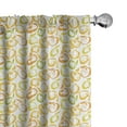 thumbnail image 1 of Ambesonne Citrus Window Curtains, Lemons and Oranges Pattern, Each 28" W x 95" L, Yellow Green Multicolor, 1 of 4