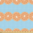 thumbnail image 1 of Ambesonne Citrus Fabric by the Yard Upholstery, Orange Slices Retro Print, 5 Yards, Dark Peach and Pale Blue, 1 of 1