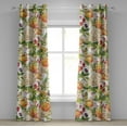 thumbnail image 1 of Ambesonne Citrus Grommet Curtain, Jungle Scene Leafy Twigs Art, 50"x84", Marigold Fern Green Ruby, 1 of 1