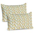 thumbnail image 1 of Ambesonne Citrus Pillow Sham 2 Pack, Lemons and Oranges Flowers, 26"x20", Marigold Mustard, 1 of 3
