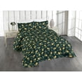 thumbnail image 1 of Ambesonne Citrus Quilted Bedspread Set 3 Pcs, Lemon Pattern Tropical Art, Twin, Mustard Hunter Green, 1 of 4