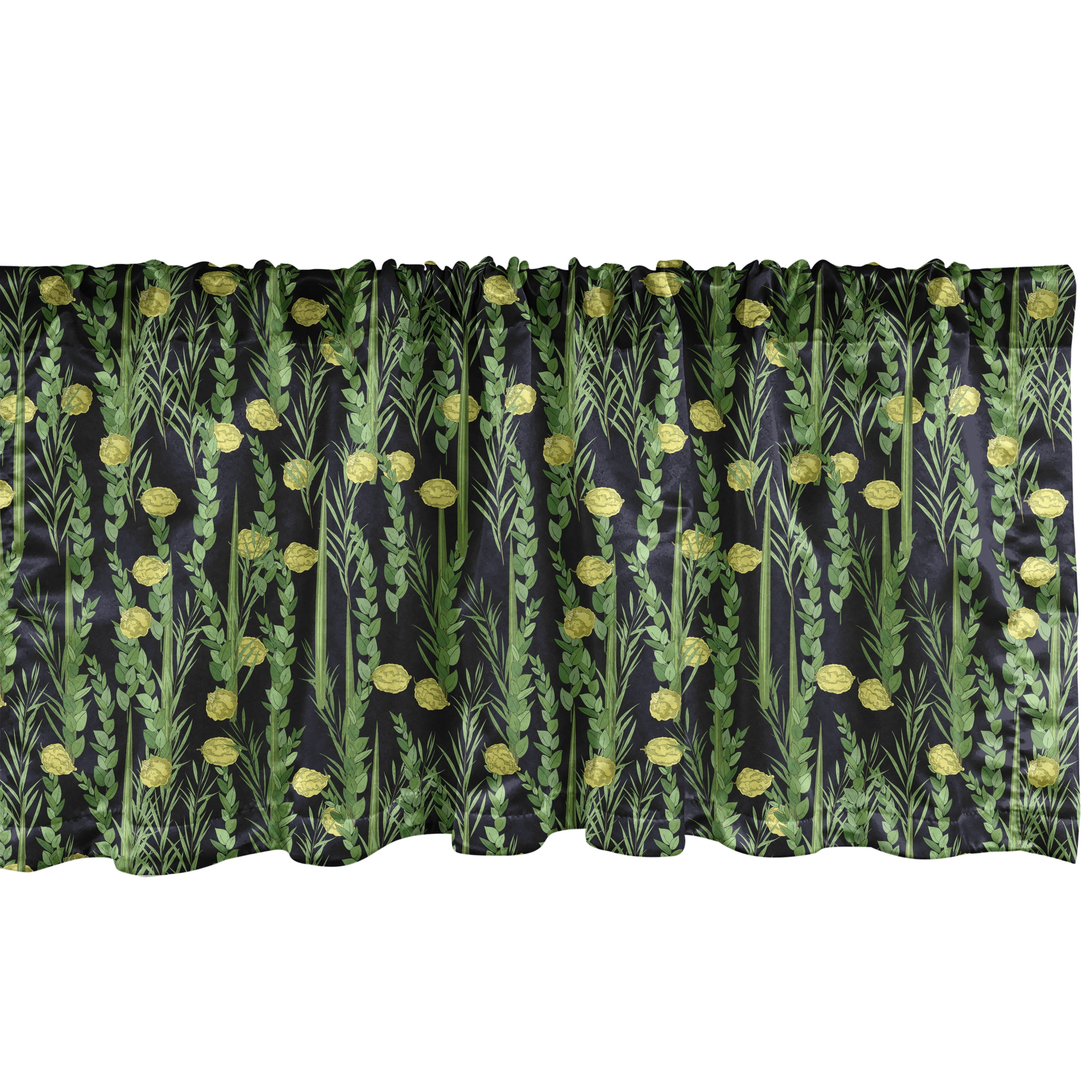 Lemon Tree Multicolor Satin Rod Pocket Valance 42" x 12"