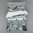 thumbnail image 1 of Ambesonne City Bedding Set 4 Pcs, Manhattan Urban Scenery, Queen, Grey, 1 of 2