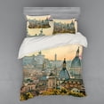 thumbnail image 1 of Ambesonne City Bedding Set 4 Pcs, Rome Historical Landmark, Queen, Pale Salmon Ivory Green, 1 of 3