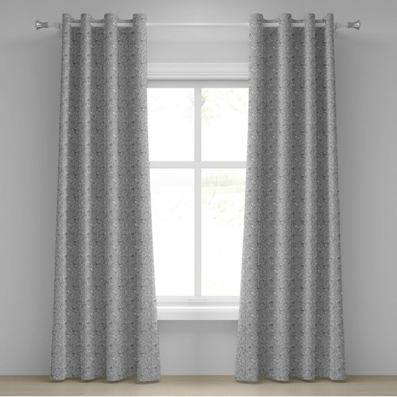 Ambesonne City Grommet Curtain, Crowded Urban Life, 50" x 120", White and Black