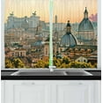 thumbnail image 1 of Ambesonne City Kitchen Curtains, Rome Historical Landmark, 55"x45", Pale Salmon Ivory Green, 1 of 1