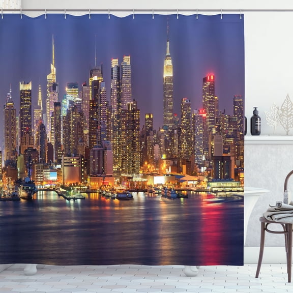 Ambesonne City Love Shower Curtain, Urban Life Theme, 69"Wx75"L, Multicolor