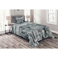 thumbnail image 1 of Ambesonne City Quilted Bedspread Set 2 Pcs, Manhattan Urban Scenery, Twin Size, Grey, 1 of 3