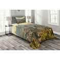 thumbnail image 1 of Ambesonne City Quilted Bedspread Set 2 Pcs, Rome Historical Landmark, Twin Size, Pale Salmon Ivory Green, 1 of 3